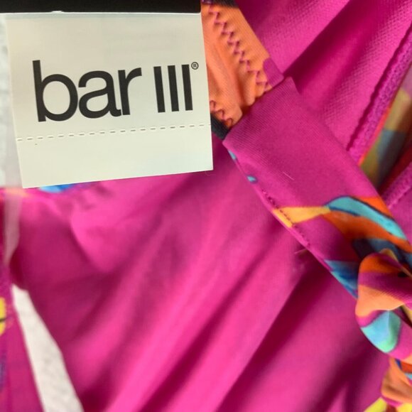 Bar III Women's Cowl Neck Paradise Palms Cutout One-Piece Swimsuit Size S NWT - Picture 4 of 9